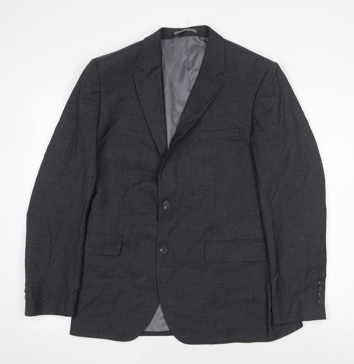 TU Mens Grey Cotton Jacket Suit Jacket Size 40 Regular