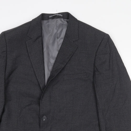 TU Mens Grey Cotton Jacket Suit Jacket Size 40 Regular