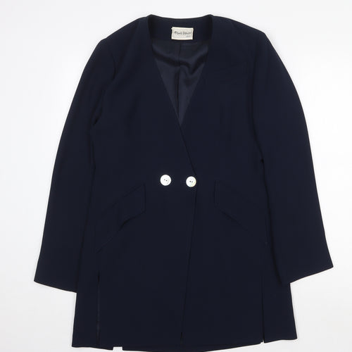 Frank Usher Womens Blue Overcoat Coat Size 10 Button
