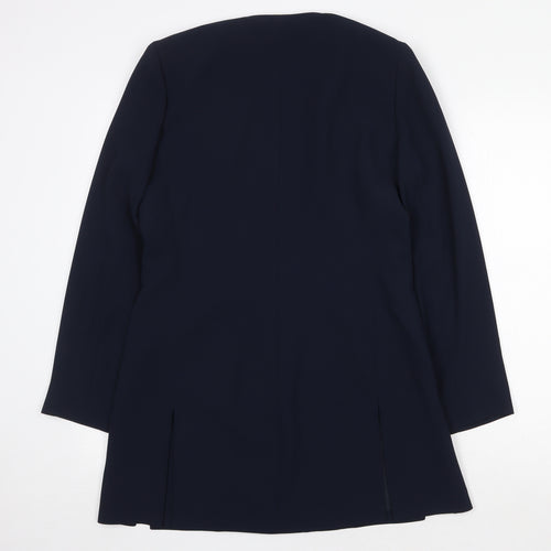 Frank Usher Womens Blue Overcoat Coat Size 10 Button