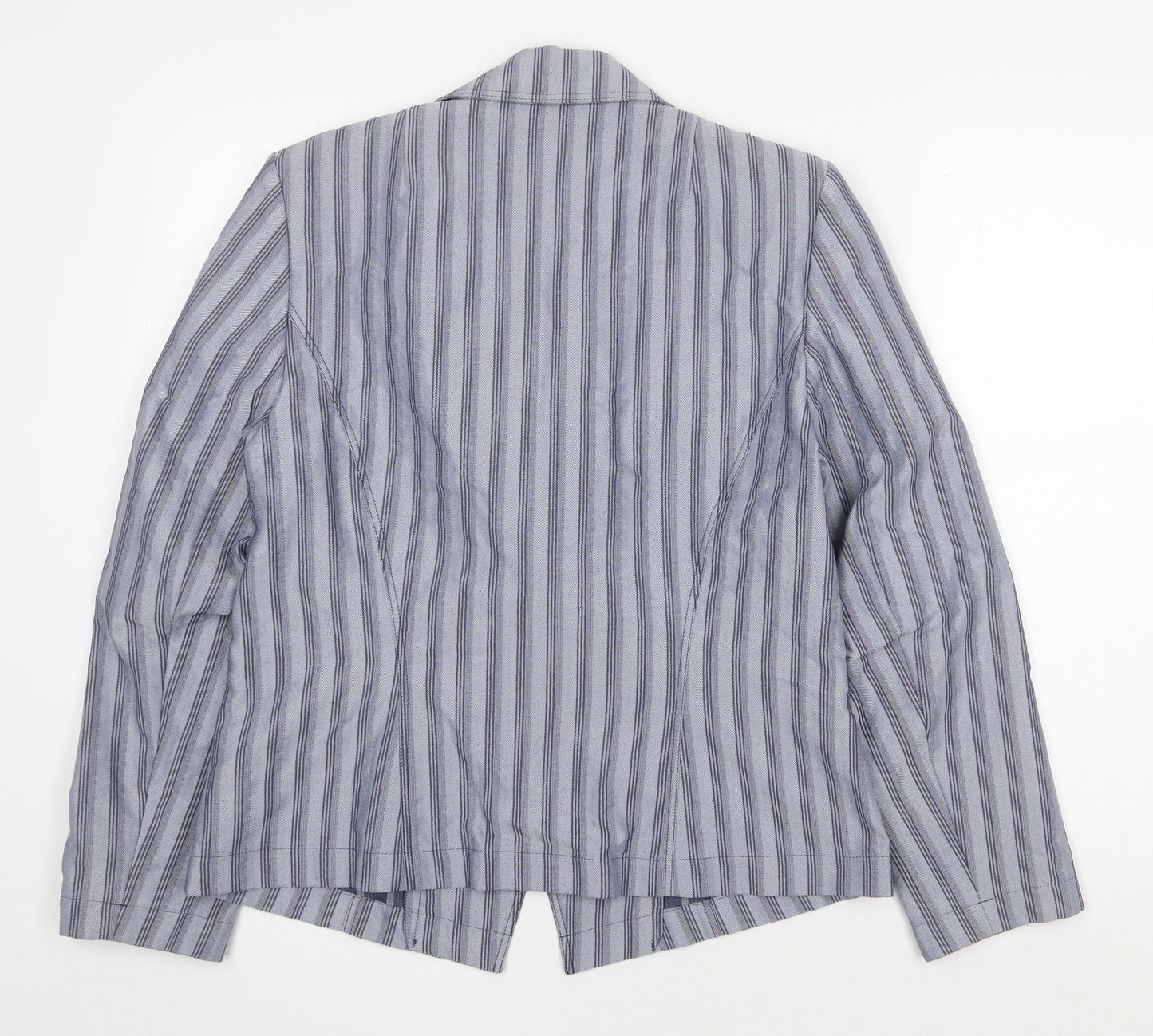 FSR Womens Blue Striped Jacket Blazer Size 10 Button