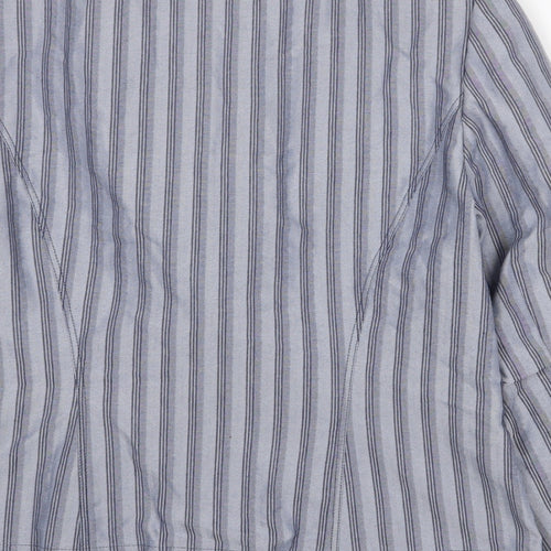 FSR Womens Blue Striped Jacket Blazer Size 10 Button