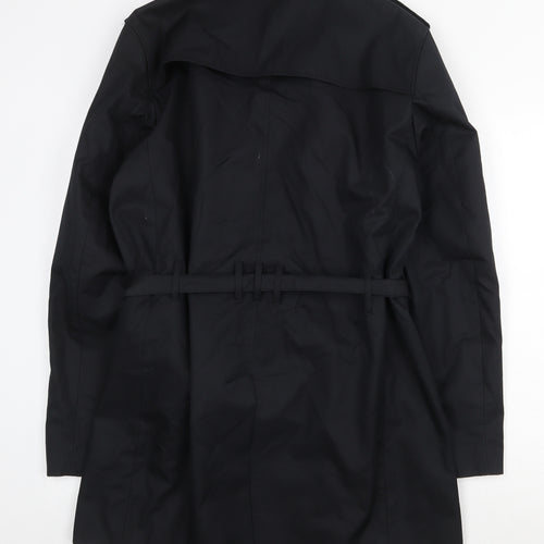 River Island Womens Black Overcoat Coat Size M Button