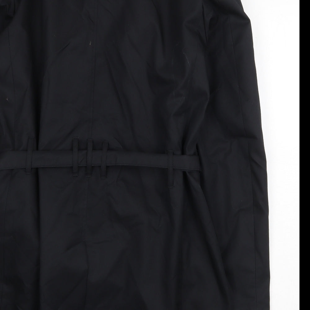 River Island Womens Black Overcoat Coat Size M Button