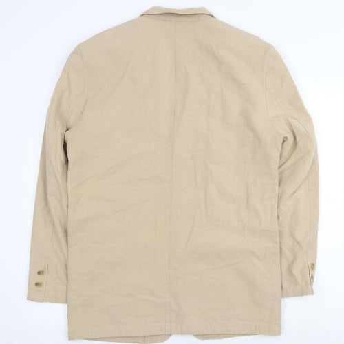 Trek & Travel Mens Beige Cotton Jacket Blazer Size 36 Regular