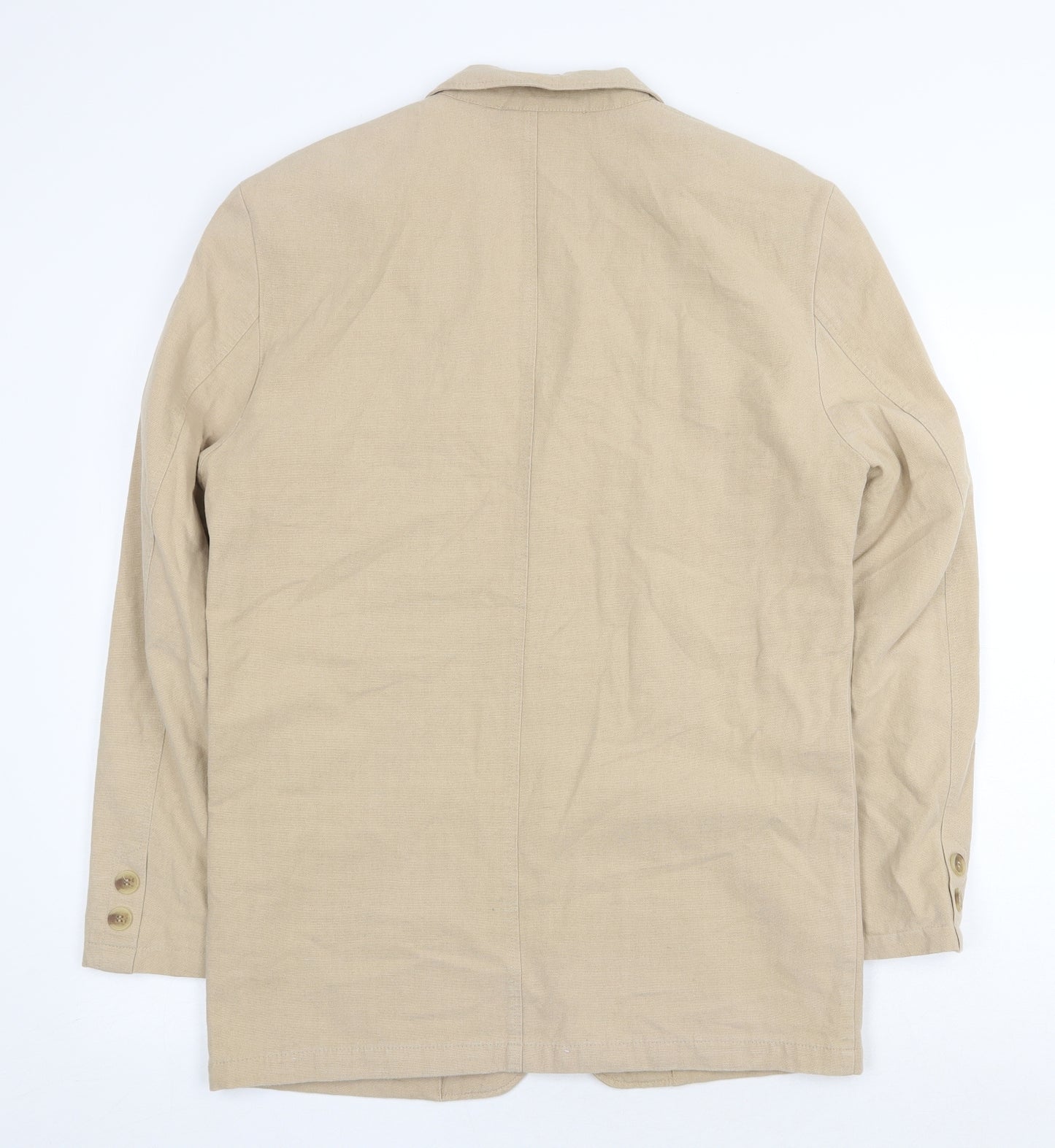 Trek & Travel Mens Beige Cotton Jacket Blazer Size 36 Regular