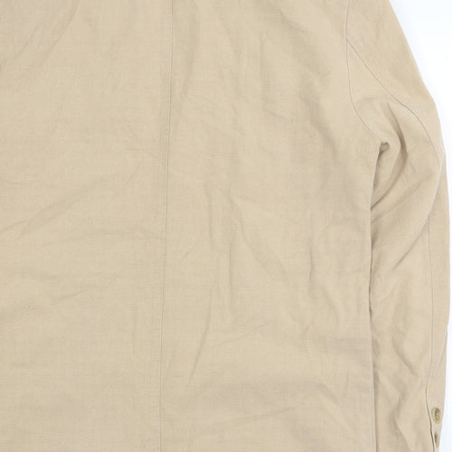 Trek & Travel Mens Beige Cotton Jacket Blazer Size 36 Regular