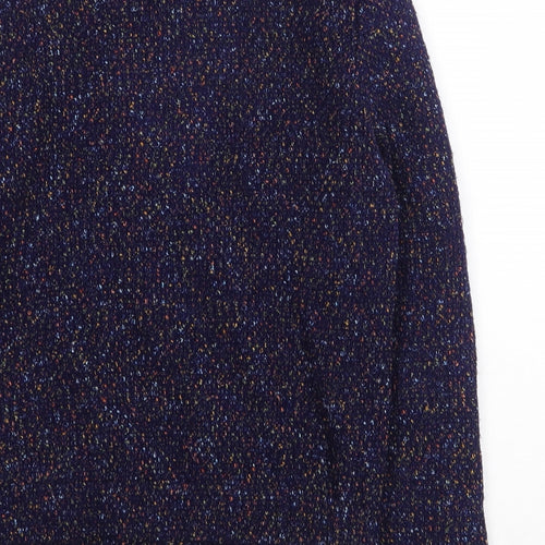 Yumi Womens Blue Geometric Jacket Size 8 Zip