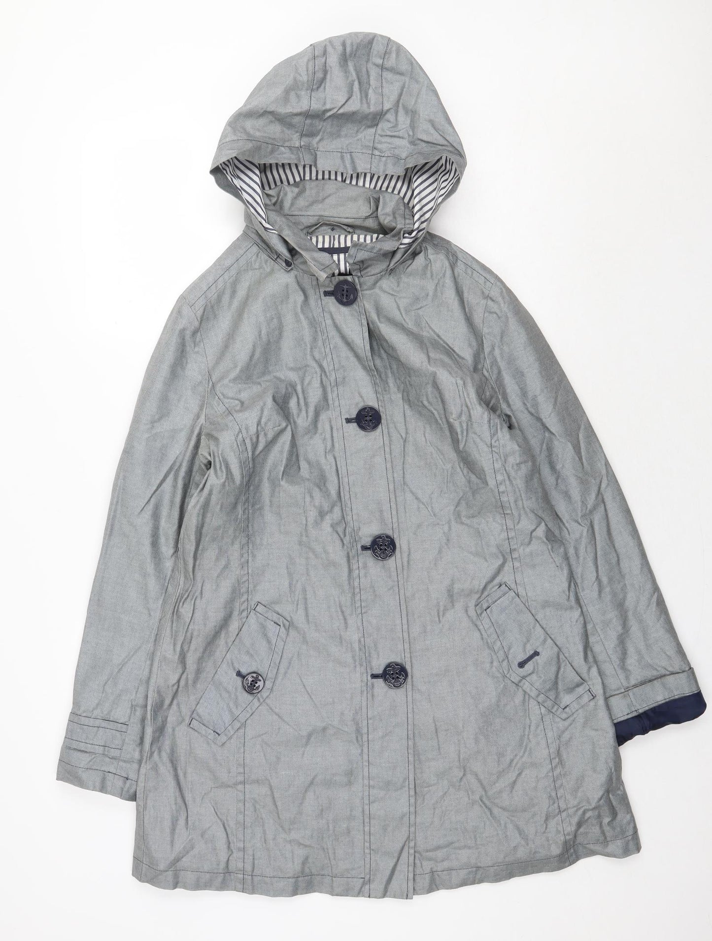 Stormwear Womens Grey Rain Coat Coat Size 12 Button