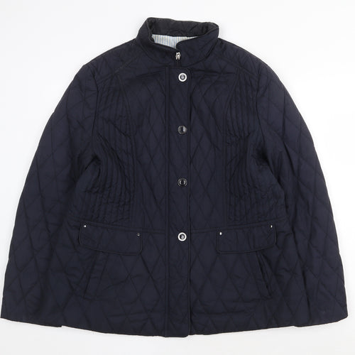 Gerry Weber Womens Brown Quilted Jacket Size L Zip