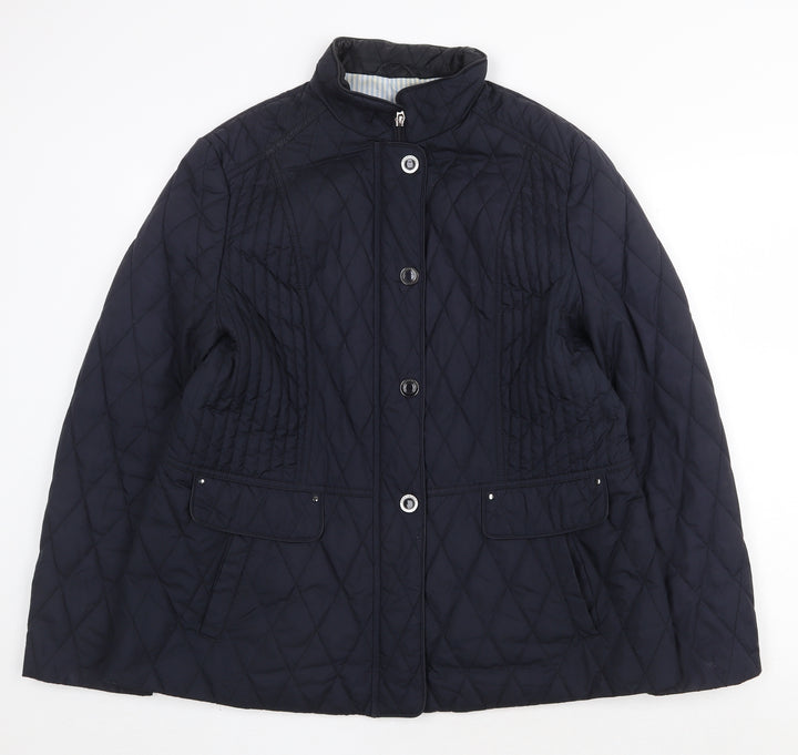 Gerry Weber Womens Brown Quilted Jacket Size L Zip