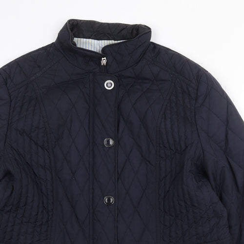 Gerry Weber Womens Brown Quilted Jacket Size L Zip