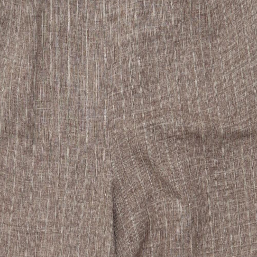 Bonmarché Womens Brown Striped Polyester Trousers Size 14 Regular