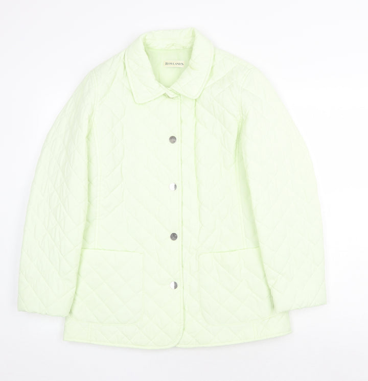 Rowlands Womens Yellow Quilted Jacket Size 8 Button
