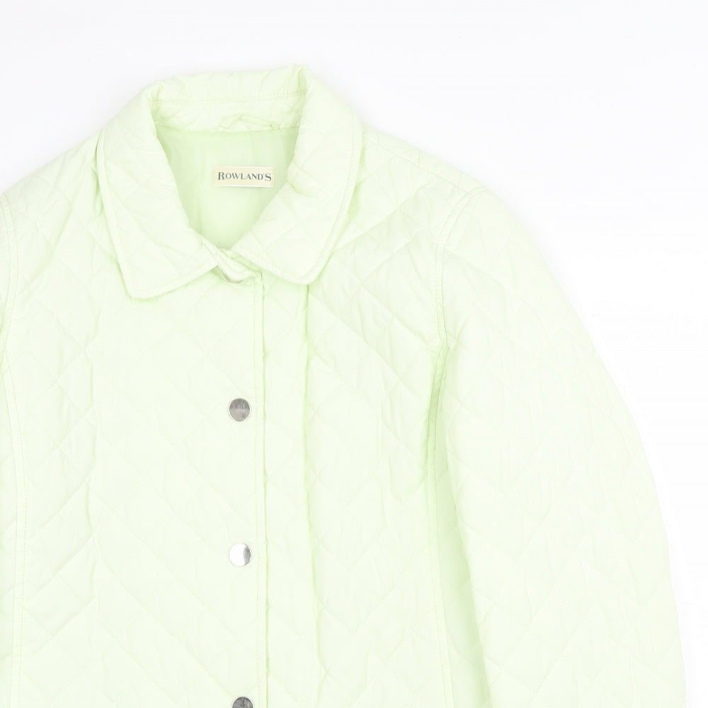 Rowlands Womens Yellow Quilted Jacket Size 8 Button