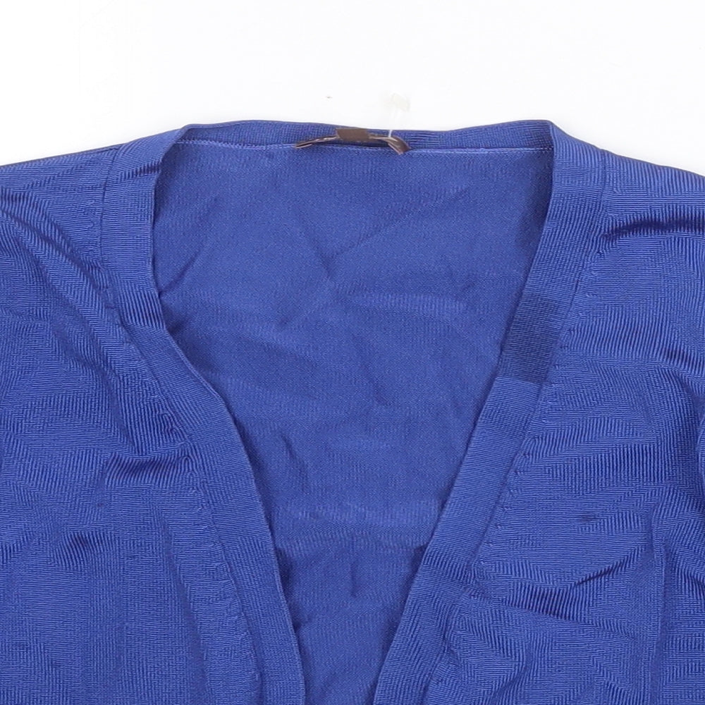 Phase Eight Womens Blue V-Neck Viscose Shrug Jumper Size 12