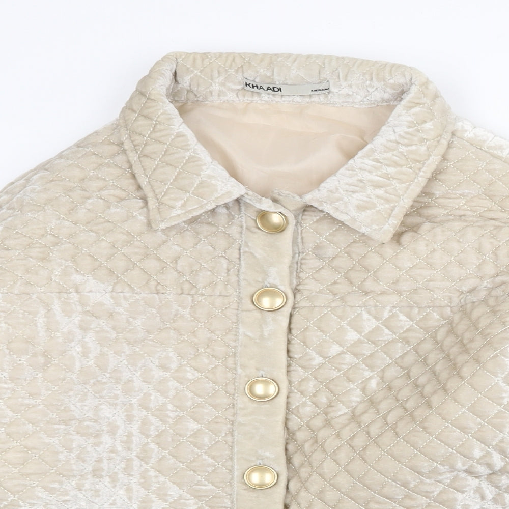 Khadi Womens Beige Jacket Size M Button