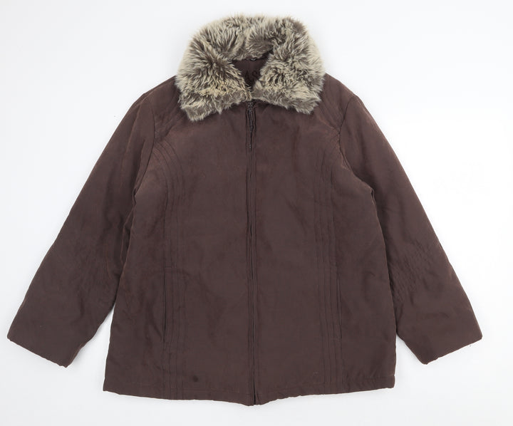 Klassik Womens Brown Jacket Size 18 Zip