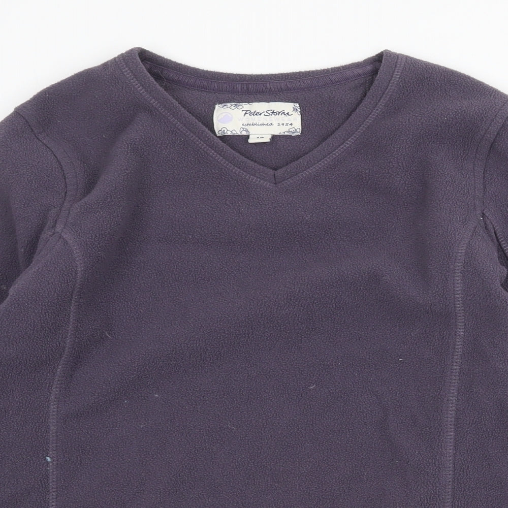 Peter Storm Womens Purple V-Neck Polyester Pullover Jumper Size 10