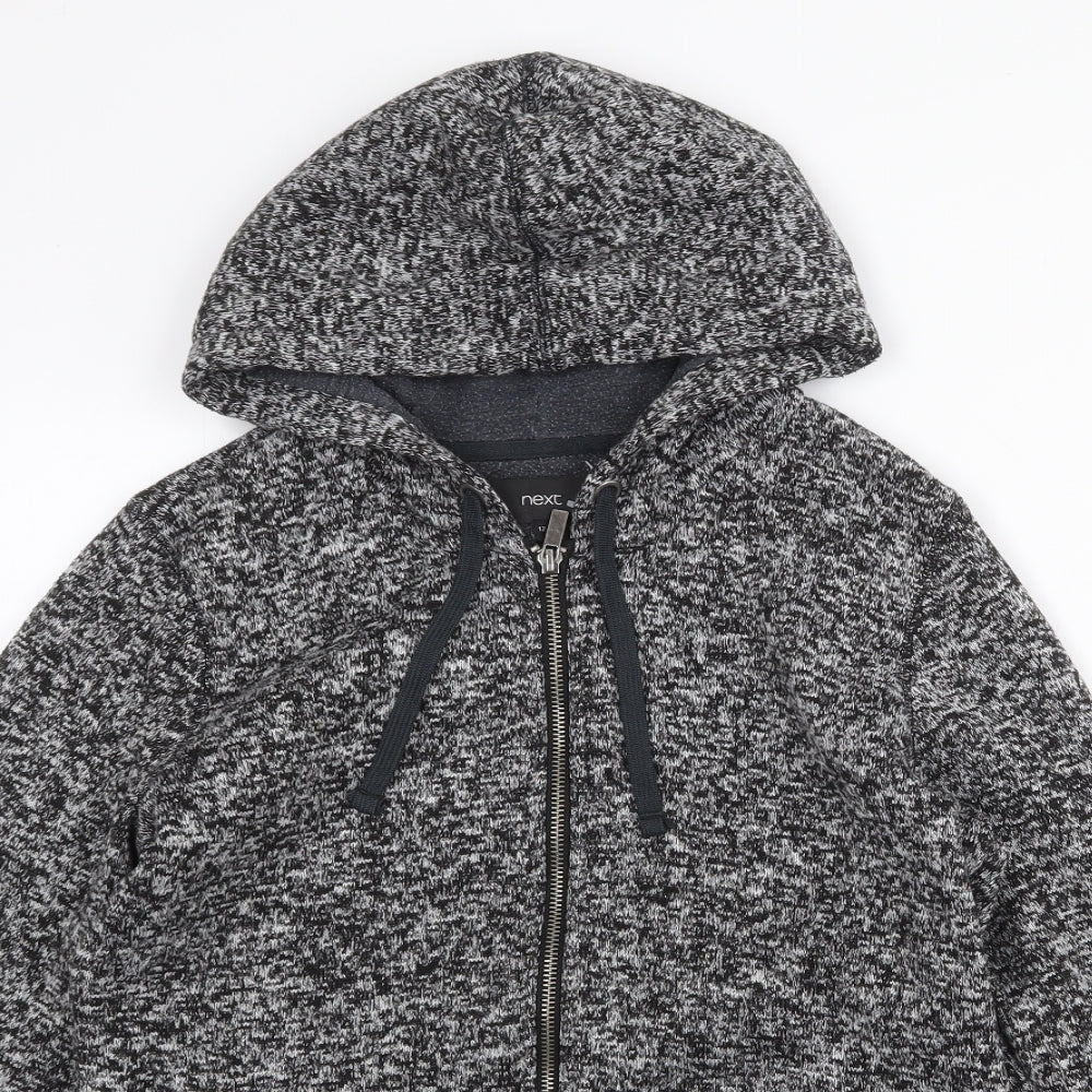 NEXT Womens Grey Polyester Full Zip Hoodie Size 12 Zip
