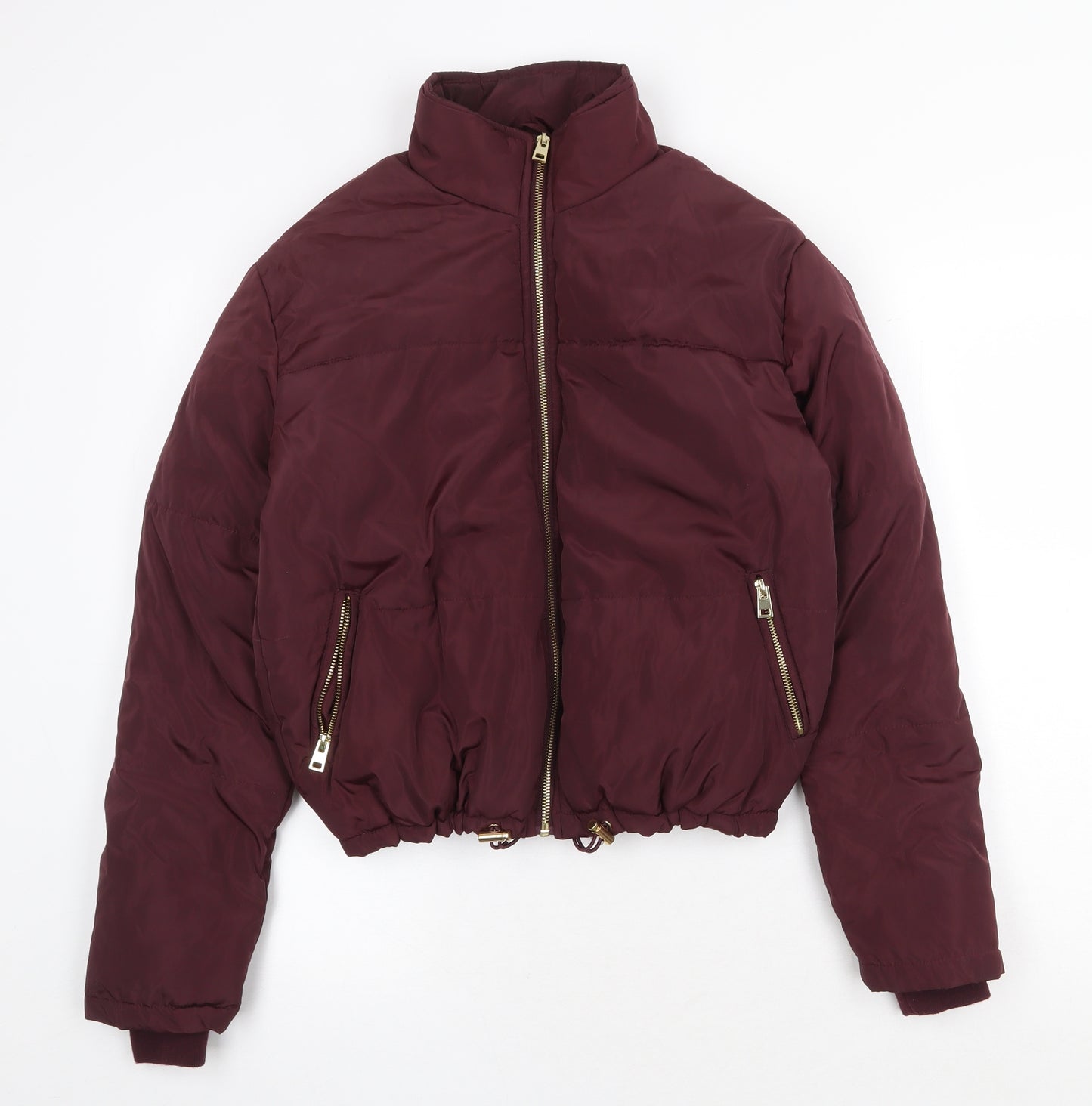 New Look Womens Red Puffer Jacket Jacket Size 6 Zip