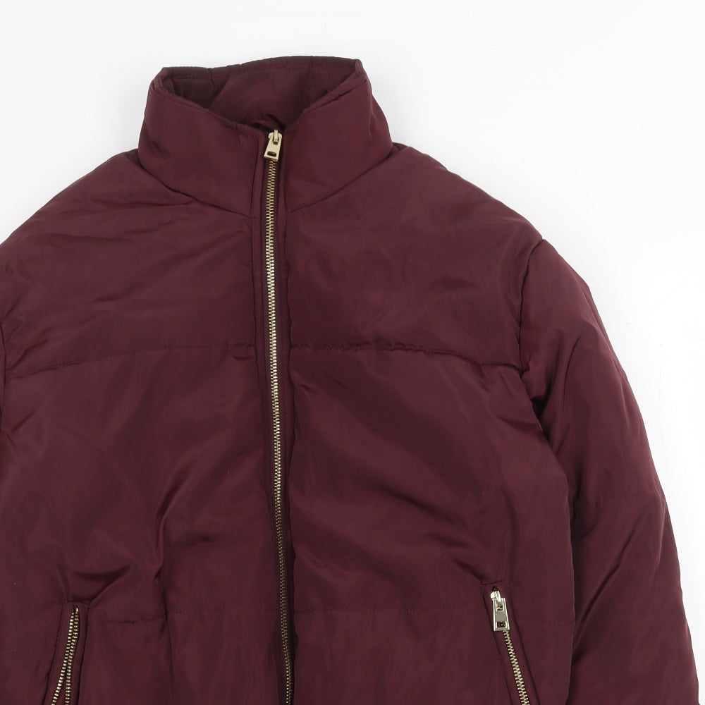 New Look Womens Red Puffer Jacket Jacket Size 6 Zip