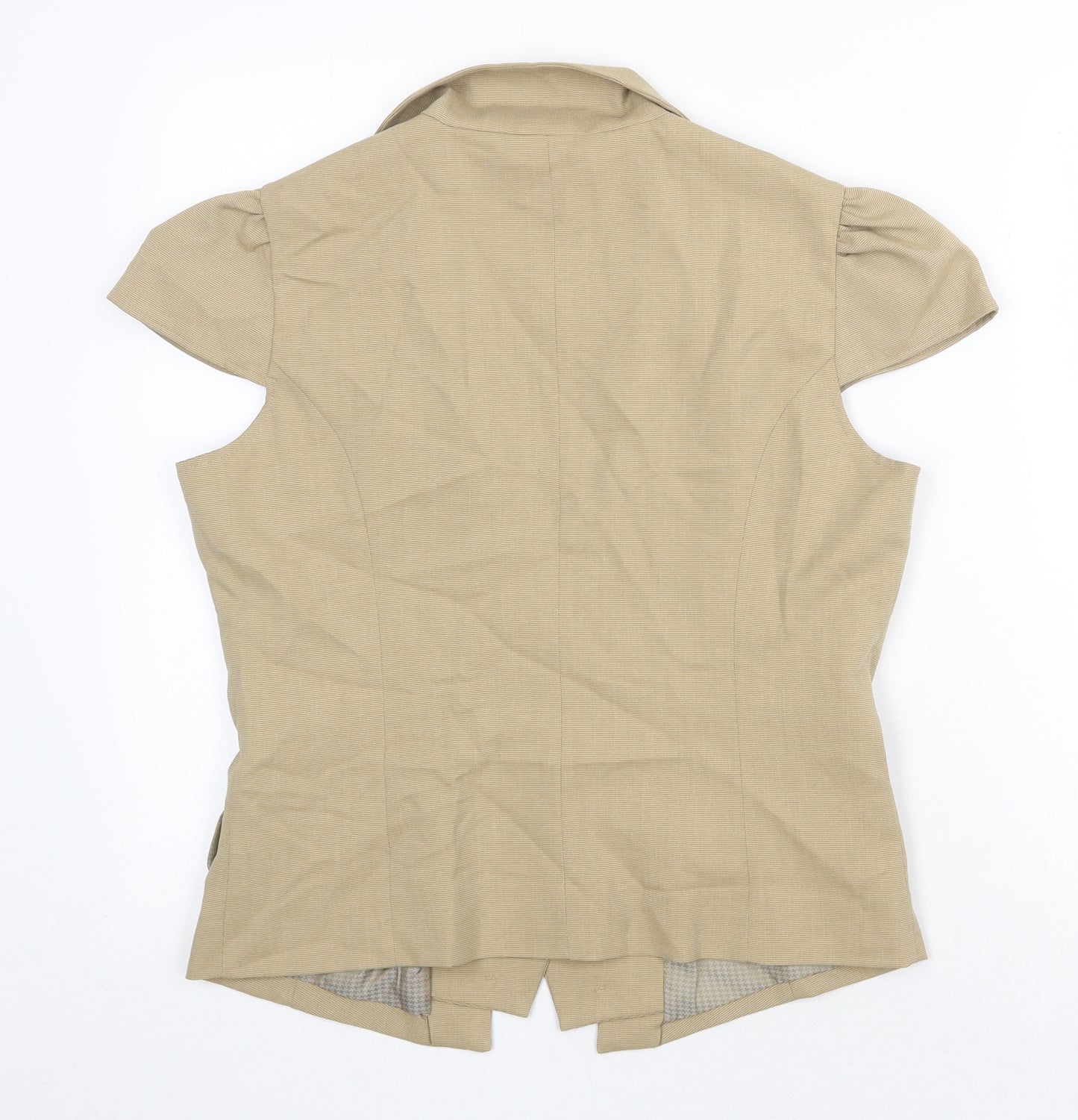 Pamoni Womens Beige Jacket Blazer Size 14 Button