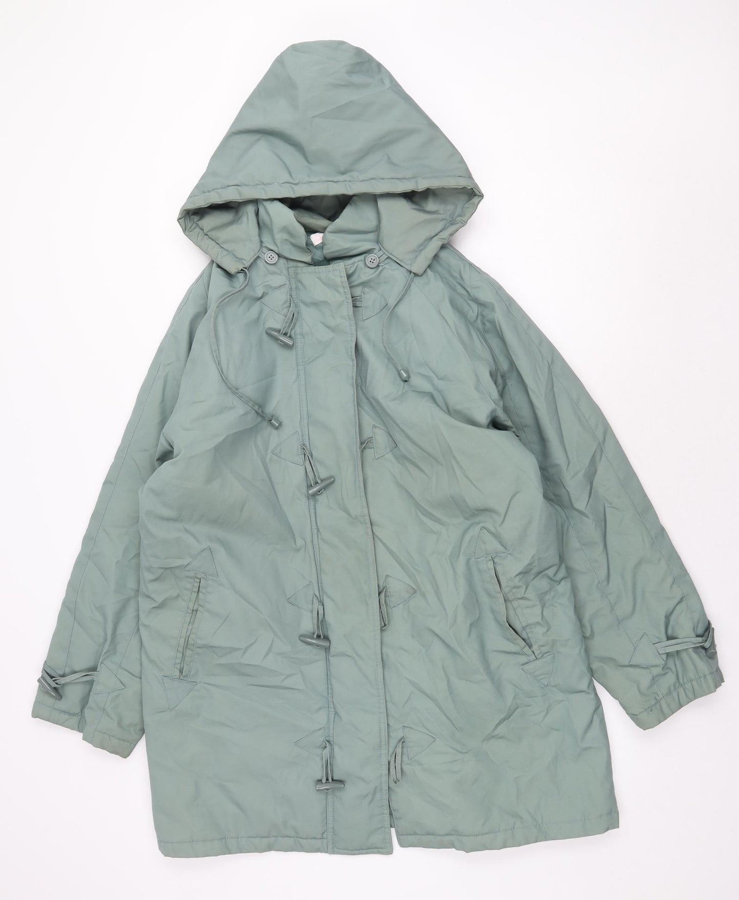 Casual Comfort Womens Green Rain Coat Coat Size 18 Zip