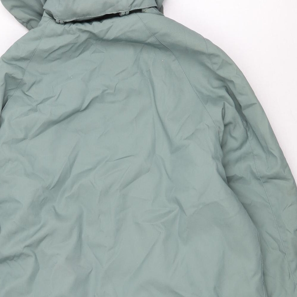 Casual Comfort Womens Green Rain Coat Coat Size 18 Zip
