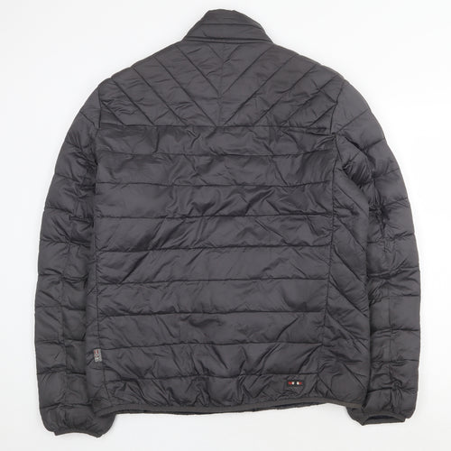 Napapijri Mens Grey Quilted Coat Size L Zip