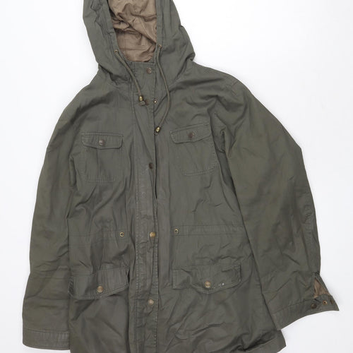 Papaya Womens Green Parka Coat Size 16 Zip