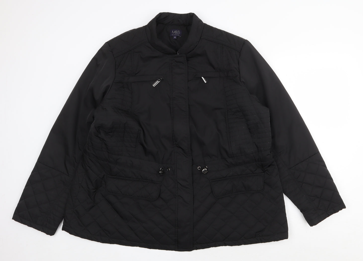 Marks and Spencer Womens Black Jacket Size 22 Zip