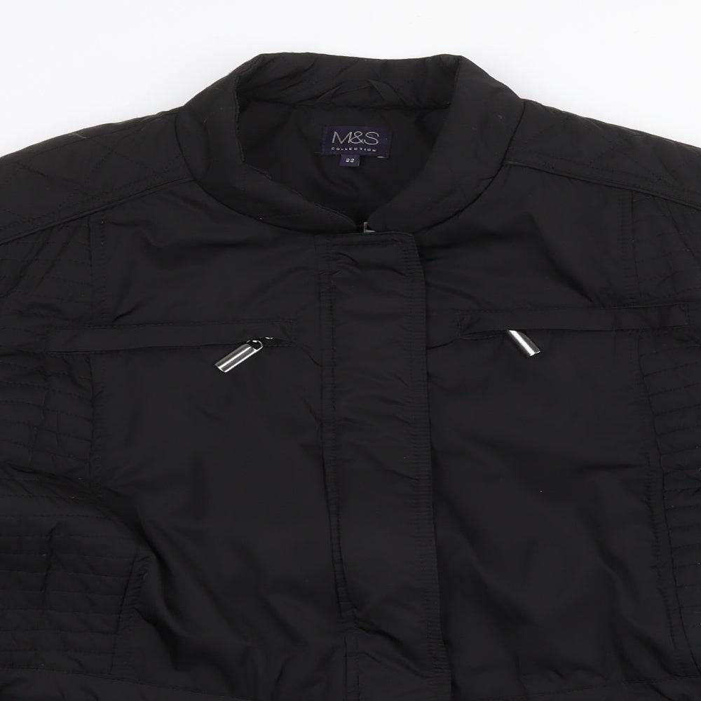 Marks and Spencer Womens Black Jacket Size 22 Zip
