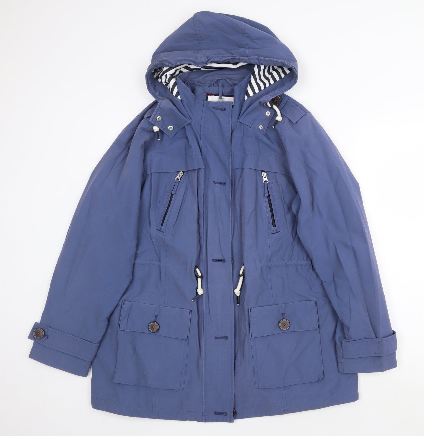 Marks and Spencer Womens Blue Rain Coat Coat Size 18 Zip