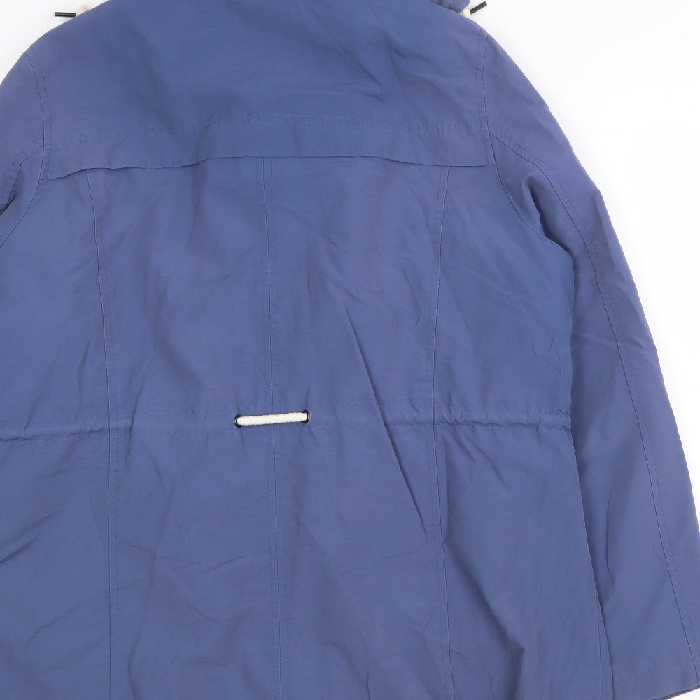 Marks and Spencer Womens Blue Rain Coat Coat Size 18 Zip