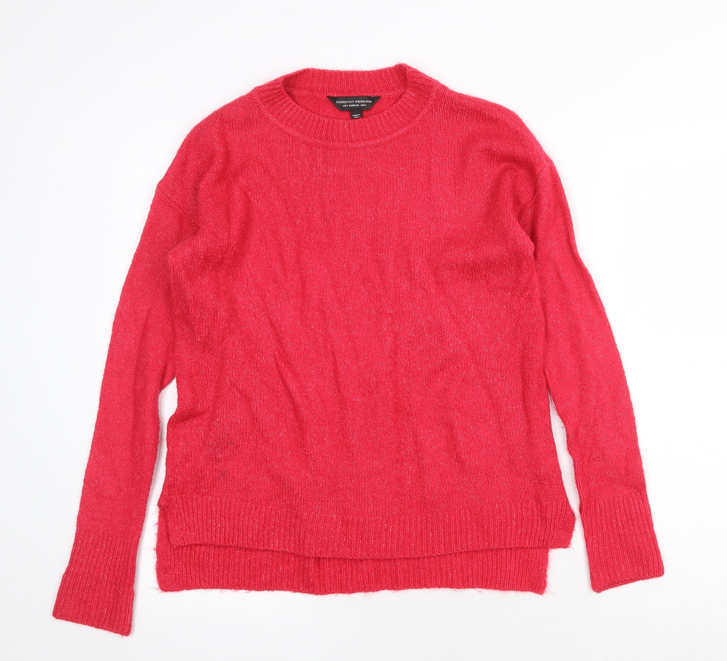 Dorothy Perkins Womens Pink Round Neck Acrylic Pullover Jumper Size 8