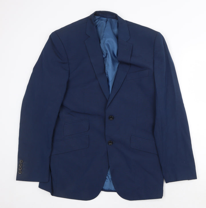 Marks and Spencer Mens Blue Polyester Jacket Suit Jacket Size 40 Regular