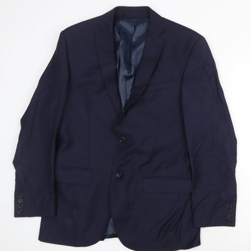 Blackberrys Mens Blue Wool Jacket Suit Jacket Size 40 Regular