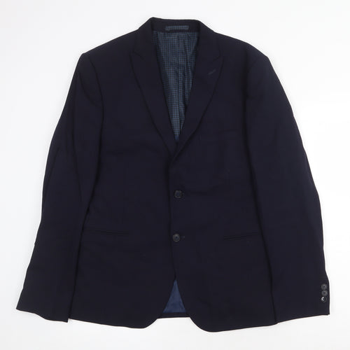 Marks and Spencer Mens Blue Wool Jacket Suit Jacket Size 42 Regular