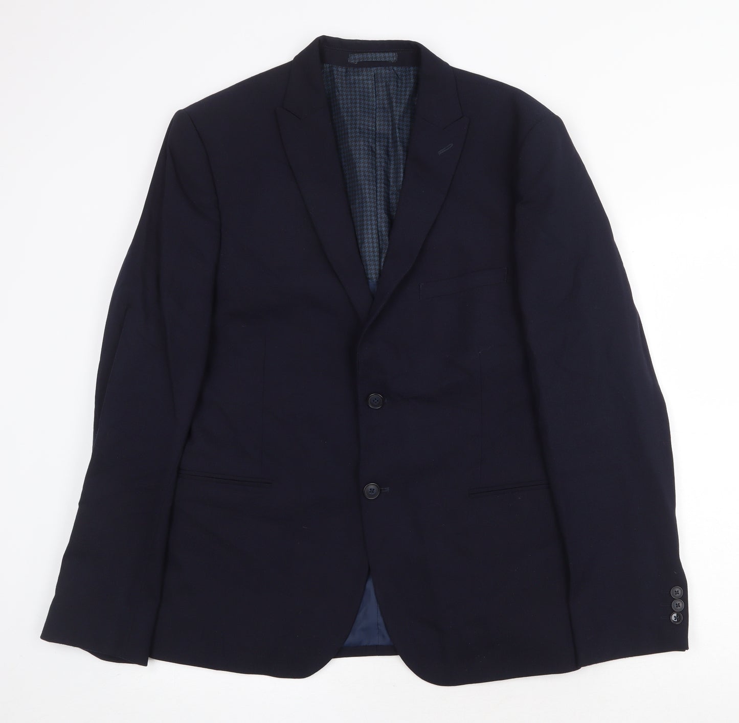 Marks and Spencer Mens Blue Wool Jacket Suit Jacket Size 42 Regular