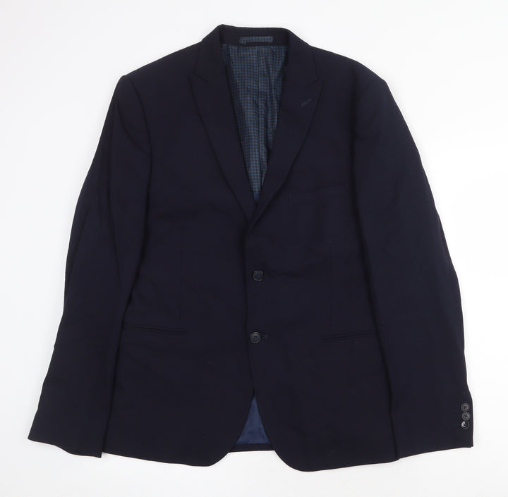 Marks and Spencer Mens Blue Wool Jacket Suit Jacket Size 42 Regular