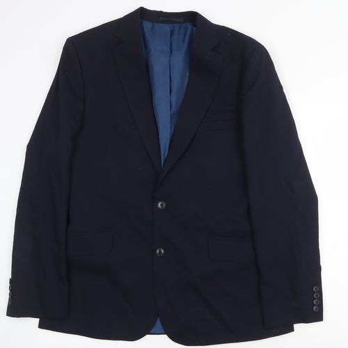 Marks and Spencer Mens Blue Wool Jacket Suit Jacket Size 42 Regular