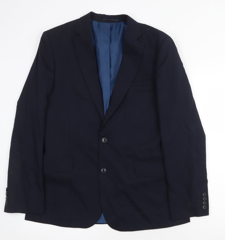 Marks and Spencer Mens Blue Wool Jacket Suit Jacket Size 42 Regular