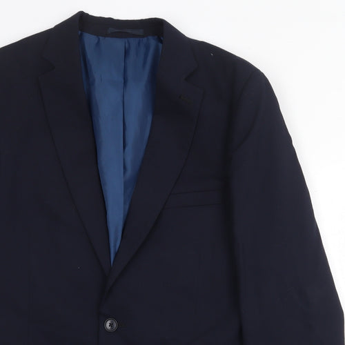 Marks and Spencer Mens Blue Wool Jacket Suit Jacket Size 42 Regular