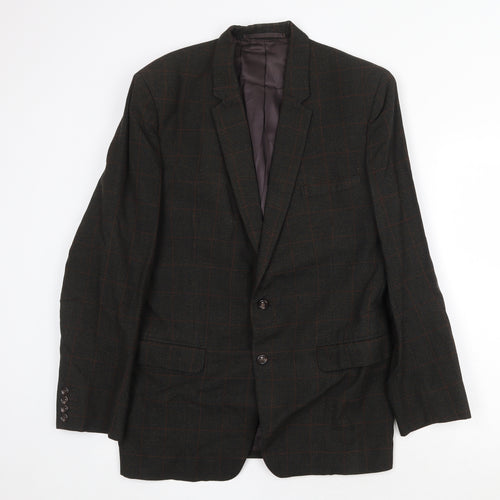 Neil Heath Mens Green Check Viscose Jacket Suit Jacket Size 40 Regular