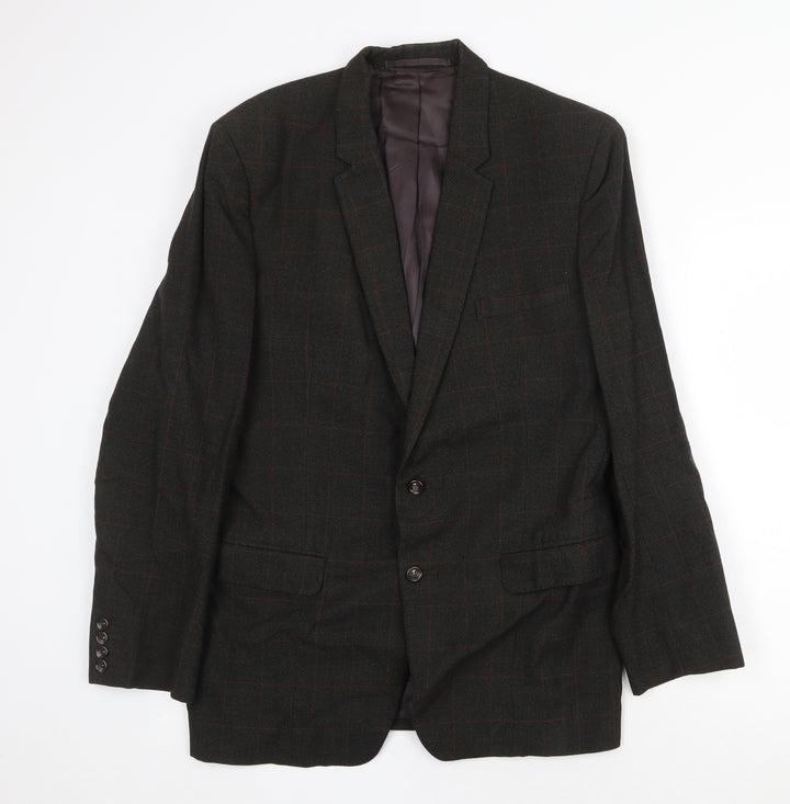 Neil Heath Mens Green Check Viscose Jacket Suit Jacket Size 40 Regular