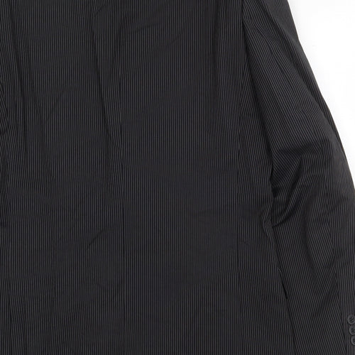 Burton Mens Black Striped Polyester Jacket Blazer Size 40 Regular