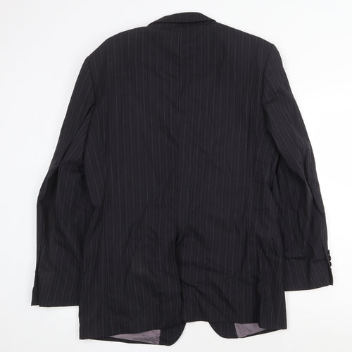 Marks and Spencer Mens Black Striped Wool Jacket Suit Jacket Size 40 Regular