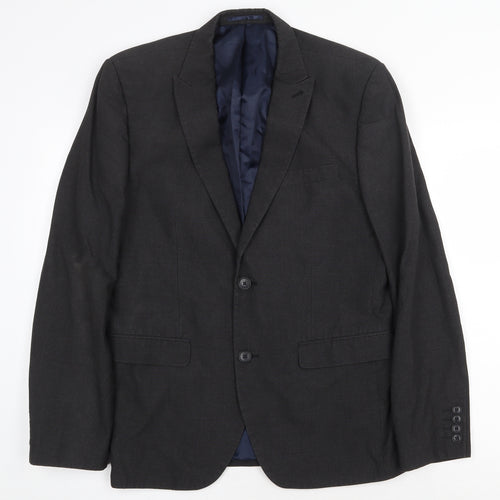 NEXT Mens Grey Polyester Jacket Suit Jacket Size 40 Regular