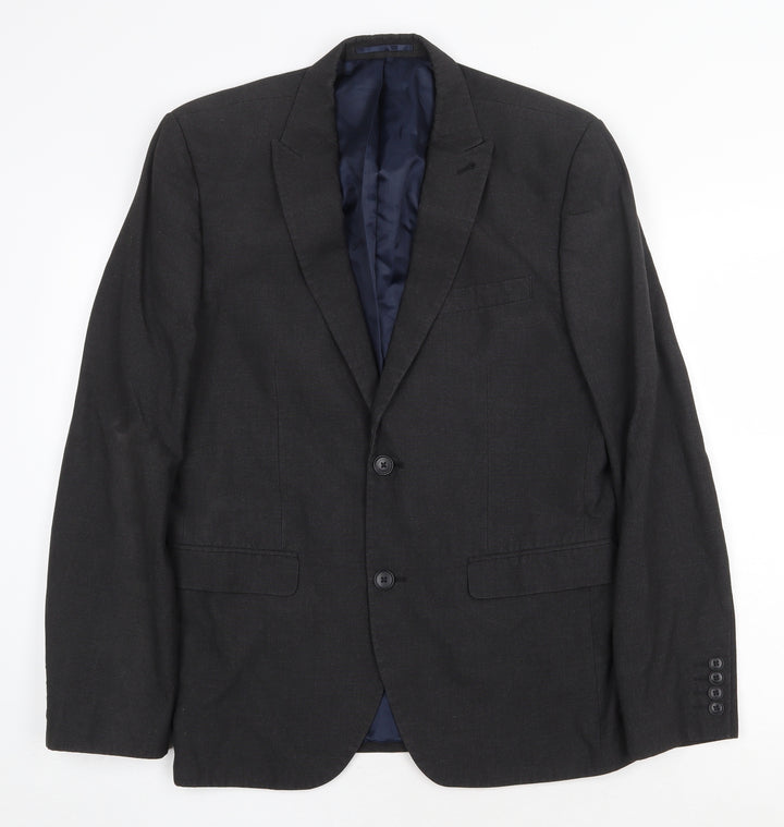 NEXT Mens Grey Polyester Jacket Suit Jacket Size 40 Regular